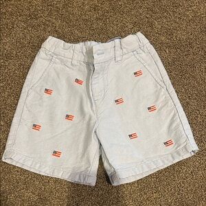 Janie and Jack White Flag-Patterned Kids Shorts